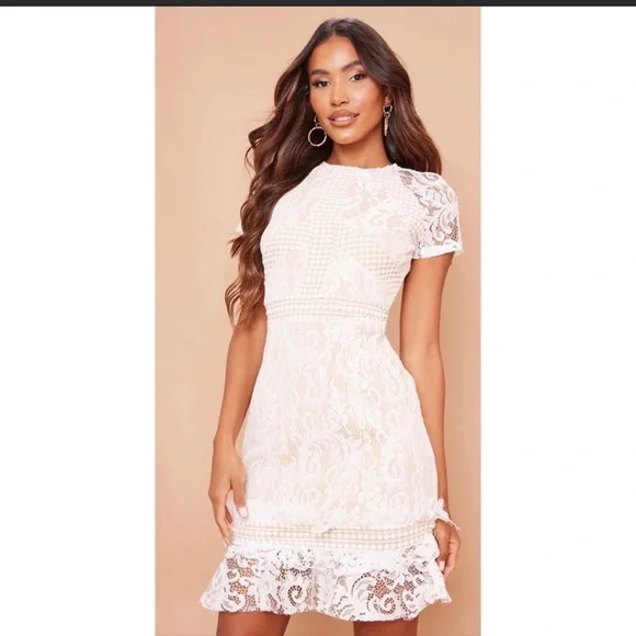 PrettyLittleThing | Dresses | Nwt Prettylittlething White Frill Hem Lace Mini Bodycon Dress | Poshmark PrettyLittleThing | Dresses | Nwt Prettylittlething White Frill Hem Lace Mini Bodycon Dress | Poshmark